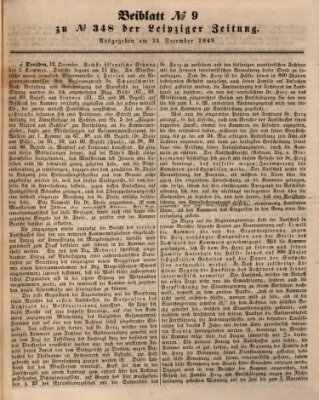 Leipziger Zeitung Donnerstag 13. Dezember 1849