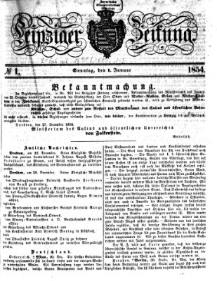 Leipziger Zeitung Sonntag 1. Januar 1854