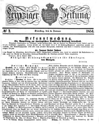 Leipziger Zeitung Dienstag 3. Januar 1854