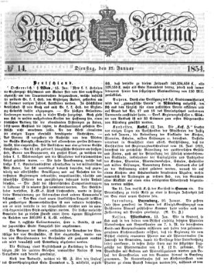 Leipziger Zeitung Dienstag 17. Januar 1854