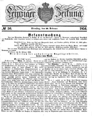 Leipziger Zeitung Dienstag 28. Februar 1854