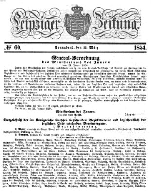 Leipziger Zeitung Samstag 11. März 1854