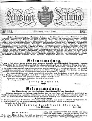 Leipziger Zeitung Mittwoch 7. Juni 1854
