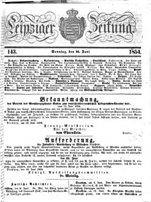 Leipziger Zeitung Sonntag 18. Juni 1854
