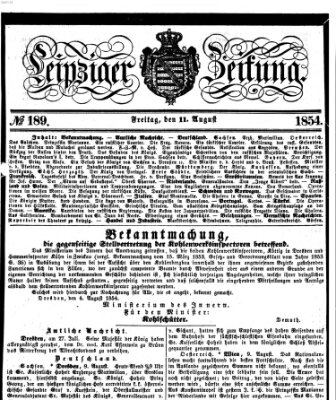 Leipziger Zeitung Freitag 11. August 1854