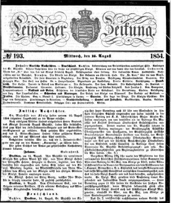 Leipziger Zeitung Mittwoch 16. August 1854