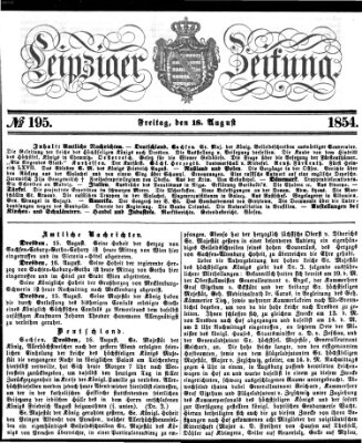 Leipziger Zeitung Freitag 18. August 1854