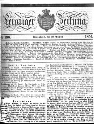 Leipziger Zeitung Samstag 19. August 1854