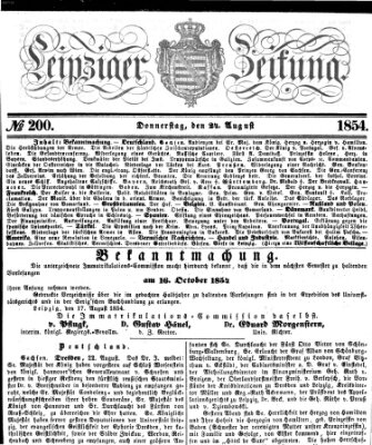 Leipziger Zeitung Donnerstag 24. August 1854