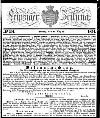 Leipziger Zeitung Freitag 25. August 1854
