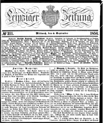 Leipziger Zeitung Mittwoch 6. September 1854