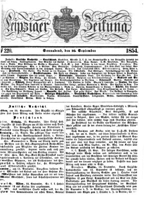 Leipziger Zeitung Samstag 16. September 1854
