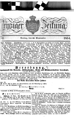 Leipziger Zeitung Freitag 29. September 1854