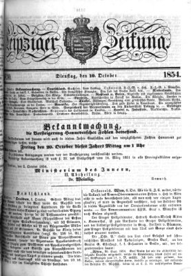 Leipziger Zeitung Dienstag 10. Oktober 1854