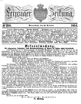 Leipziger Zeitung Samstag 21. Oktober 1854
