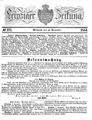 Leipziger Zeitung Mittwoch 15. November 1854