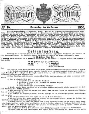 Leipziger Zeitung Donnerstag 18. Januar 1855