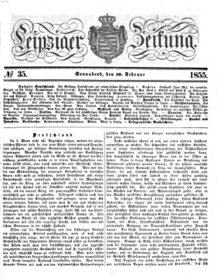 Leipziger Zeitung Samstag 10. Februar 1855
