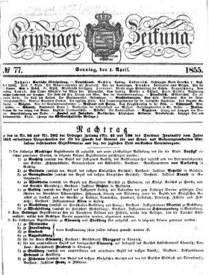 Leipziger Zeitung Sonntag 1. April 1855