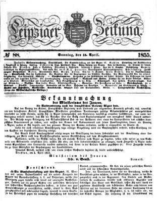 Leipziger Zeitung Sonntag 15. April 1855
