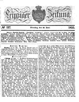 Leipziger Zeitung Dienstag 12. Juni 1855