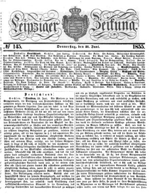 Leipziger Zeitung Donnerstag 21. Juni 1855