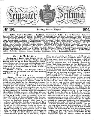 Leipziger Zeitung Freitag 17. August 1855