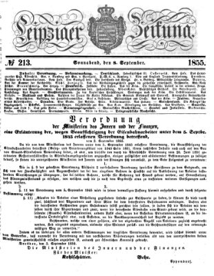 Leipziger Zeitung Samstag 8. September 1855