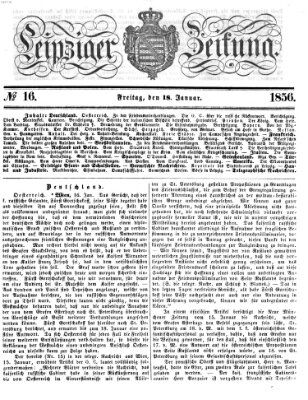Leipziger Zeitung Freitag 18. Januar 1856