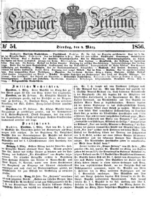 Leipziger Zeitung Dienstag 4. März 1856