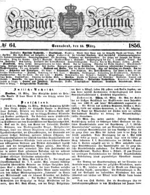 Leipziger Zeitung Samstag 15. März 1856