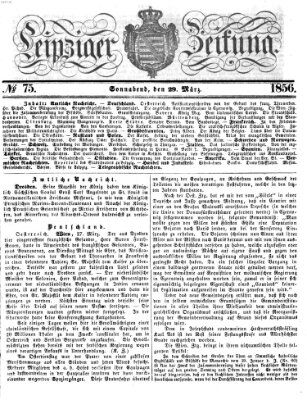Leipziger Zeitung Samstag 29. März 1856
