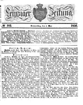 Leipziger Zeitung Donnerstag 1. Mai 1856