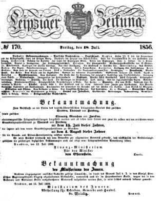 Leipziger Zeitung Freitag 18. Juli 1856