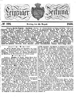 Leipziger Zeitung Freitag 15. August 1856