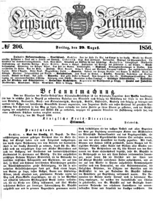 Leipziger Zeitung Freitag 29. August 1856