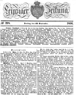 Leipziger Zeitung Freitag 12. September 1856