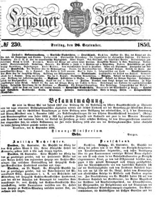 Leipziger Zeitung Freitag 26. September 1856