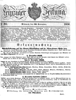 Leipziger Zeitung Mittwoch 26. November 1856