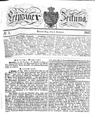 Leipziger Zeitung Donnerstag 1. Januar 1857