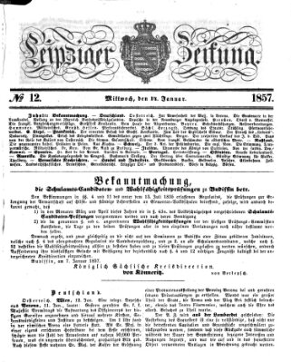 Leipziger Zeitung Mittwoch 14. Januar 1857