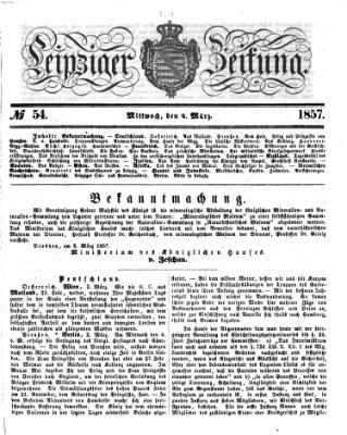 Leipziger Zeitung Mittwoch 4. März 1857