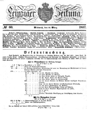 Leipziger Zeitung Mittwoch 11. März 1857