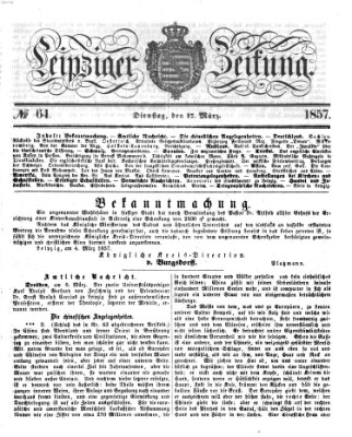 Leipziger Zeitung Dienstag 17. März 1857