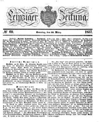 Leipziger Zeitung Sonntag 22. März 1857