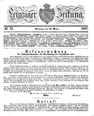 Leipziger Zeitung Sonntag 29. März 1857