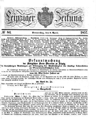 Leipziger Zeitung Donnerstag 9. April 1857