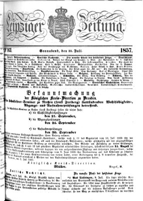 Leipziger Zeitung Samstag 11. Juli 1857