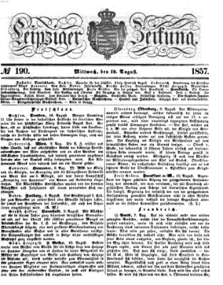 Leipziger Zeitung Mittwoch 12. August 1857