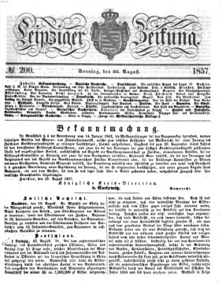 Leipziger Zeitung Sonntag 23. August 1857